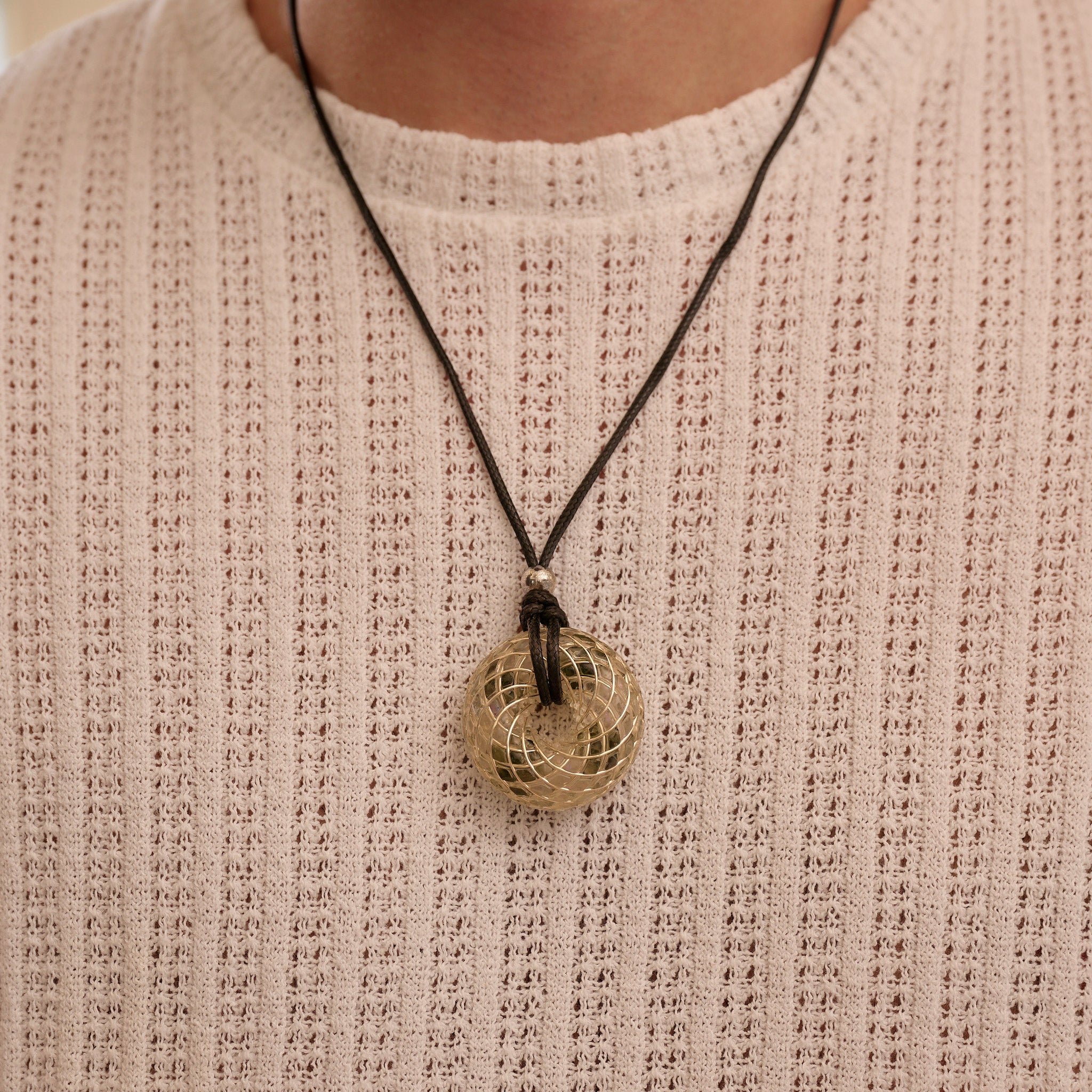 Moldavite & Angel Aura - iTorus iZ Crystal Toroidal Pendant